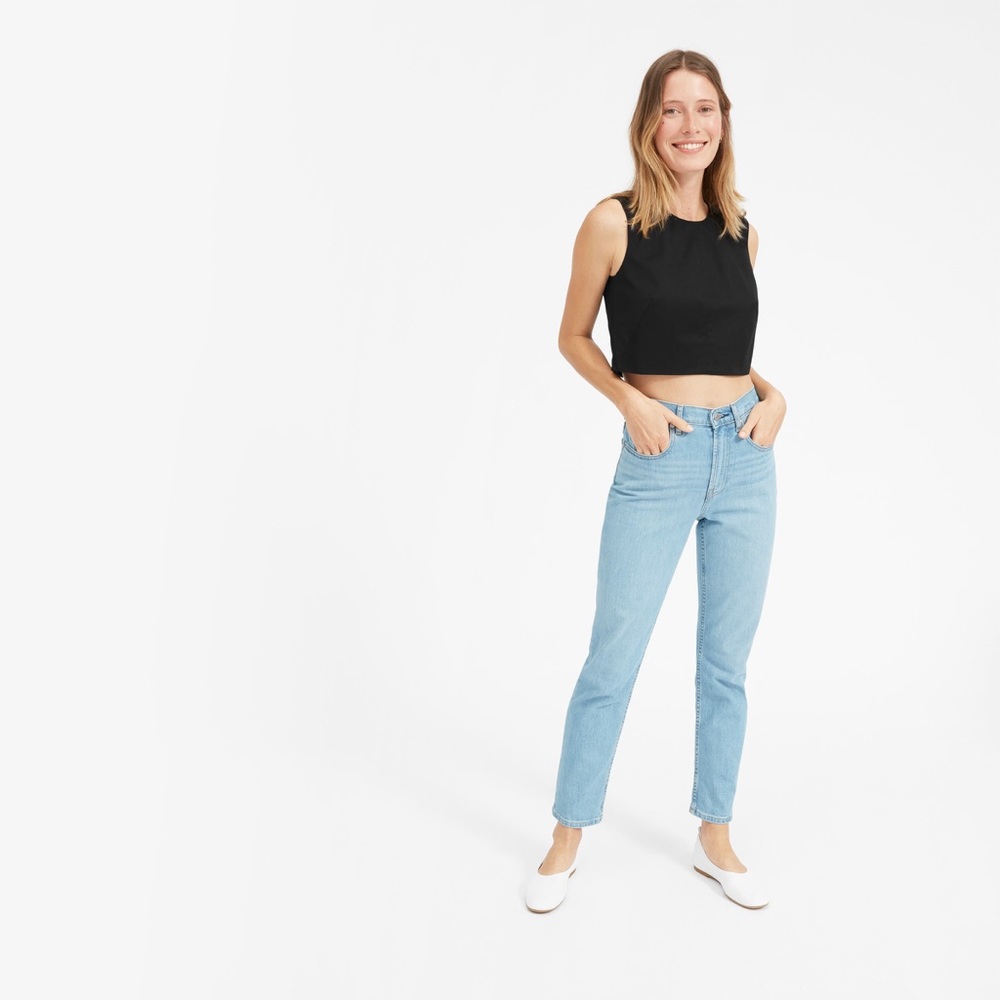 Everlane split back crop top - size 2, black